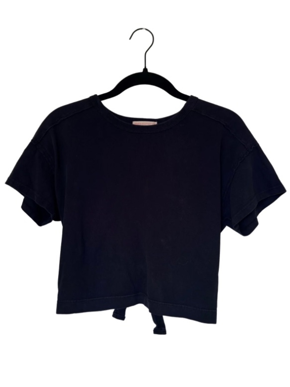 Urban Outfitters Black Tie Open Back Crop Tee